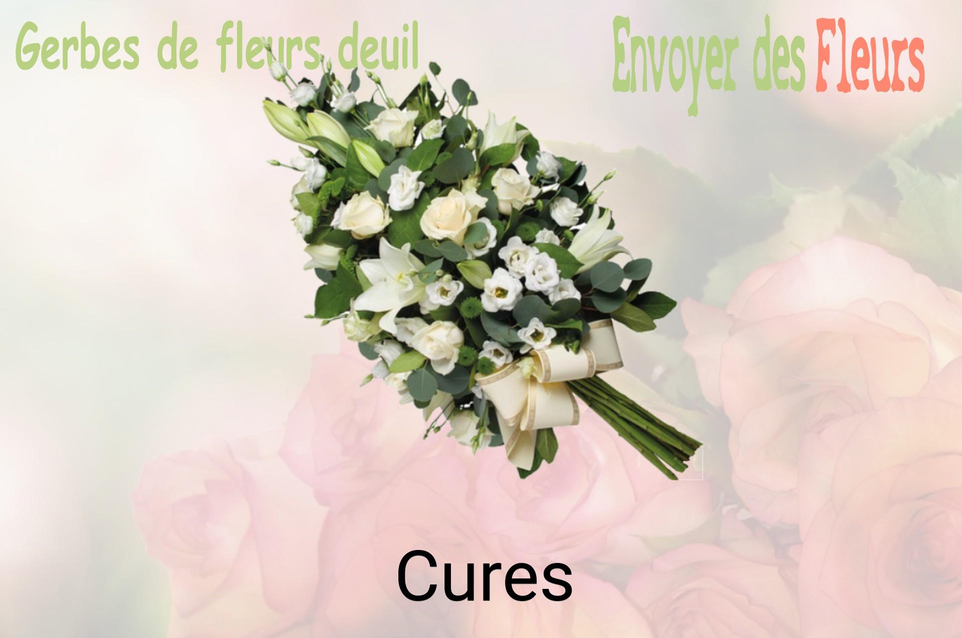 Gerbe de fleurs de deuil livrée à Cures